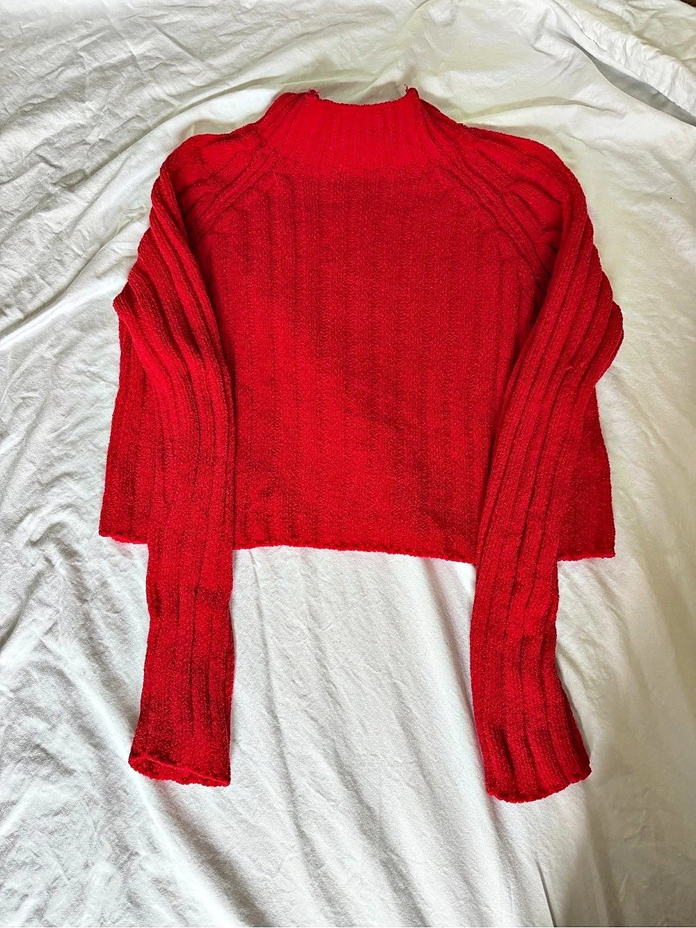 American Eagle Red Turtleneck Sweater Size Medium Like New